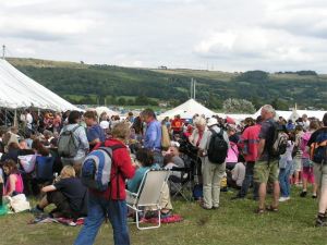 Queue outside marquee to hear Michael Morpurgo