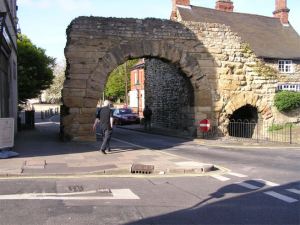 Stone archway over road