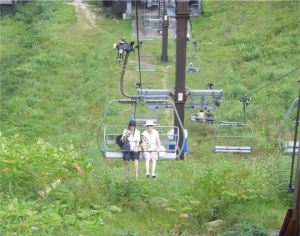 Ruth and Kind Friend on the skilift