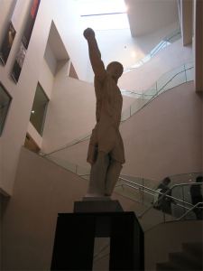 Staircase at Ashmolean Museum with statue of Apollo