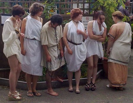 Slaves waiting to be auctioned