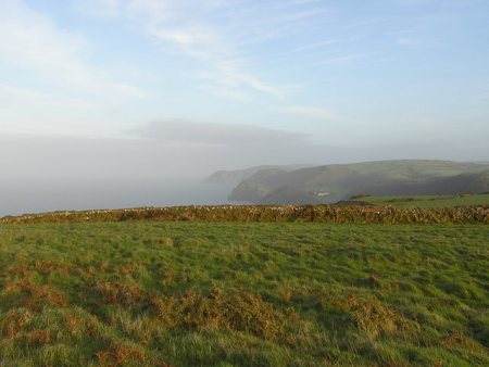 View of headlands along Exmoor coastline