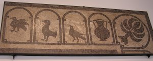 Mosaic from Nimes  showing birds and wine amphora